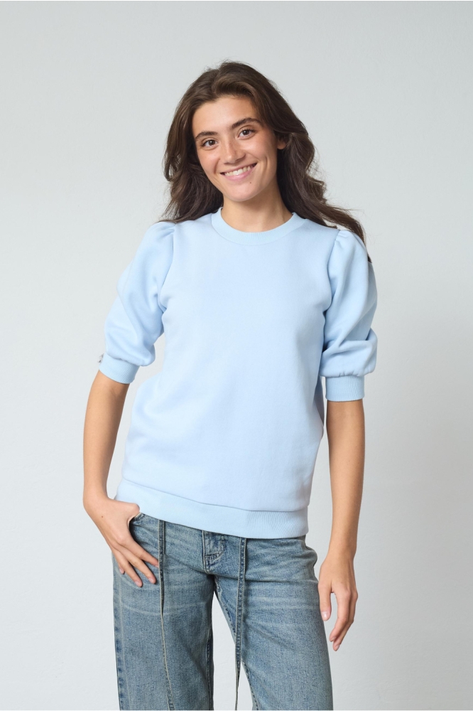SisterS point blauwe dames sweater | Model vooraanzicht