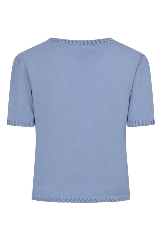 Kimara blauwe dames trui | Achteraanzicht