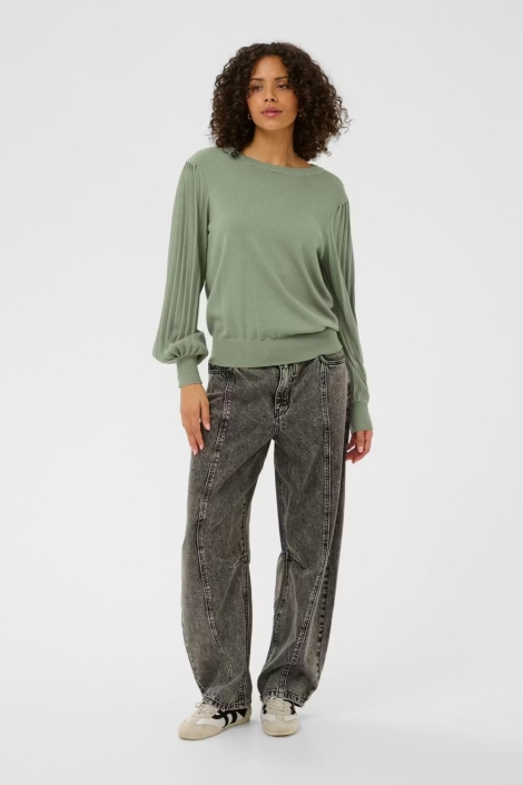 Kaffe groene dames trui | Model