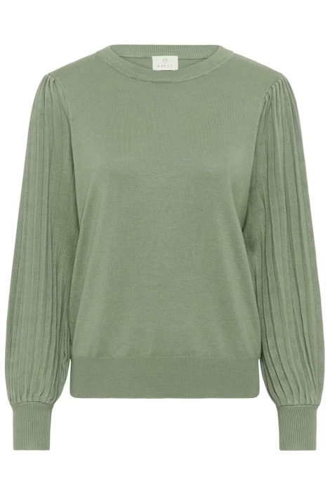 Kaffe groene dames trui | Vooraanzicht