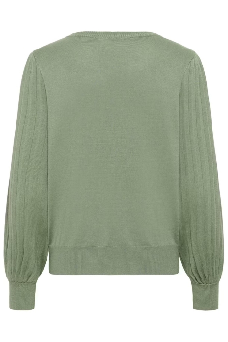 Kaffe groene dames trui | Achteraanzicht