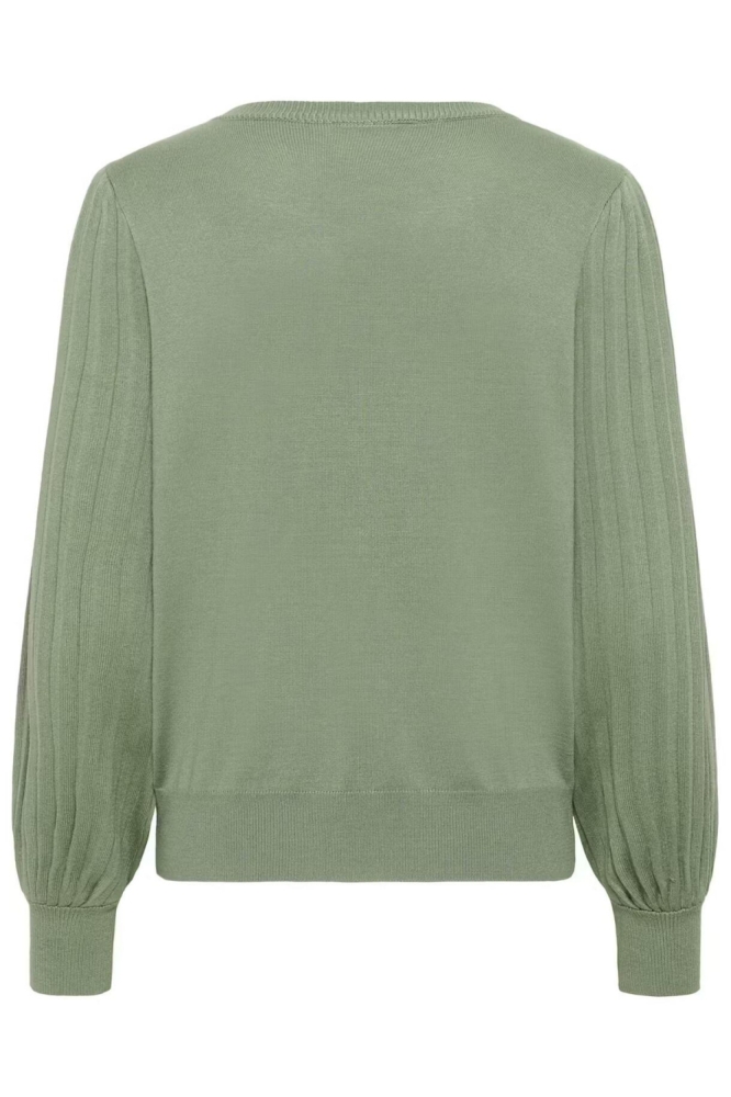 Kaffe groene dames trui | Achteraanzicht