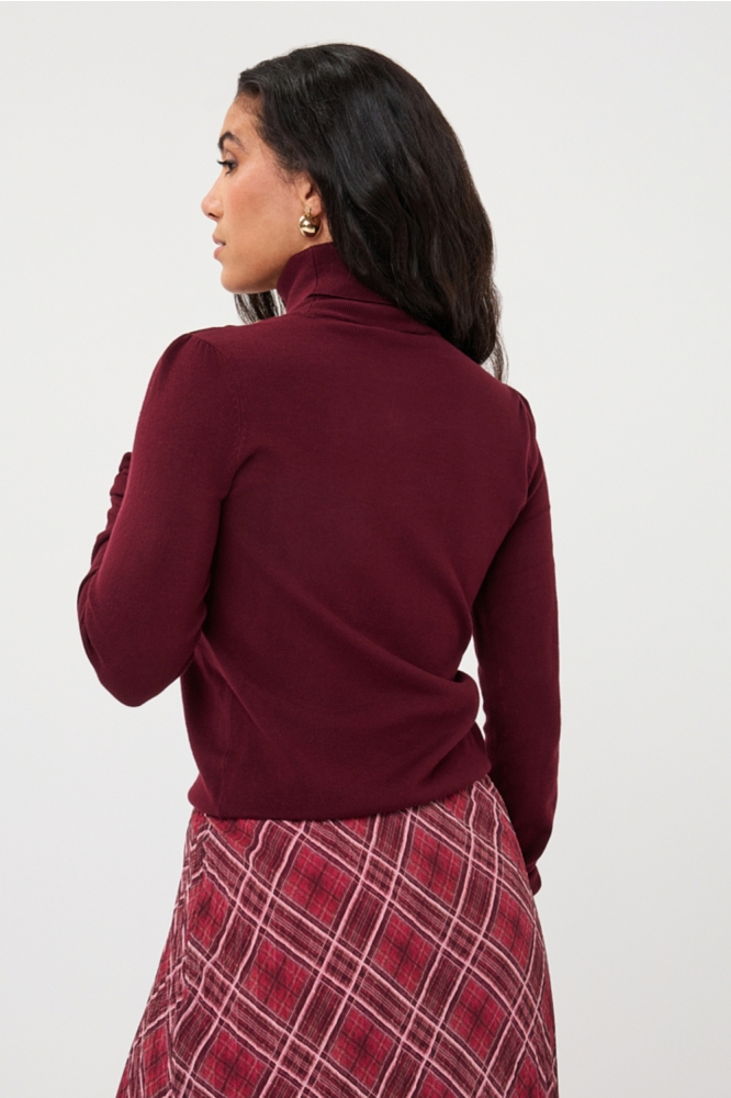 EsQualo bordeaux dames trui | Model achteraanzicht