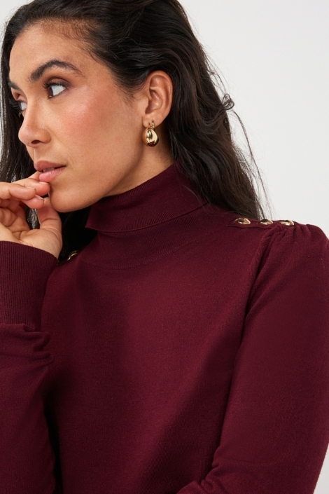 EsQualo bordeaux dames trui | Close up