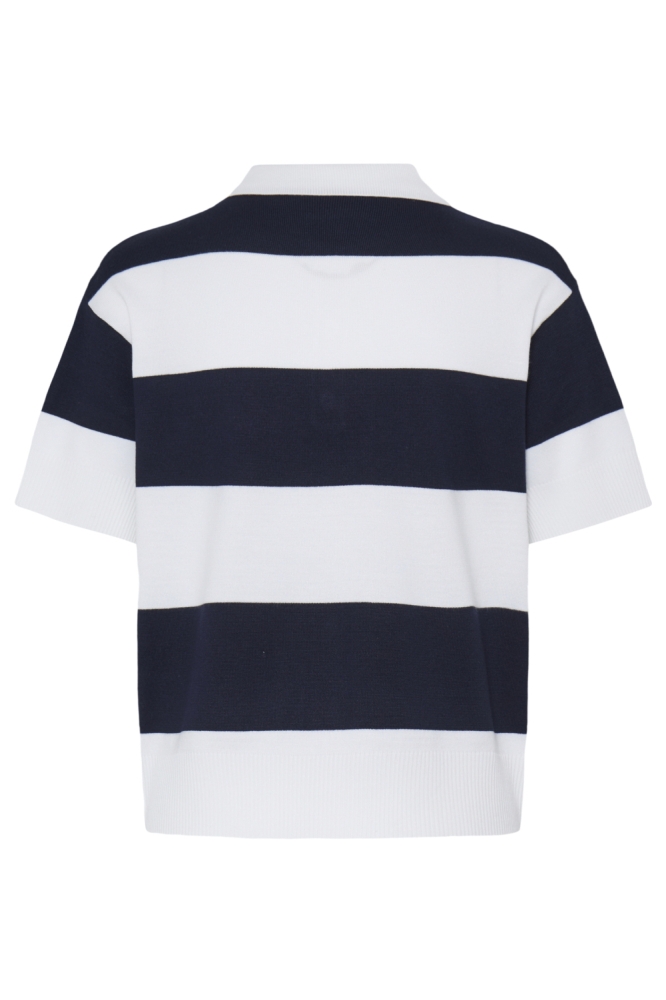 Ichi blauwe dames t-shirt | Achteraanzicht