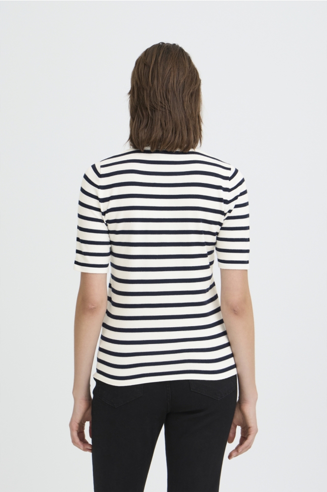 Ichi witte dames t-shirt | Model achteraanzicht