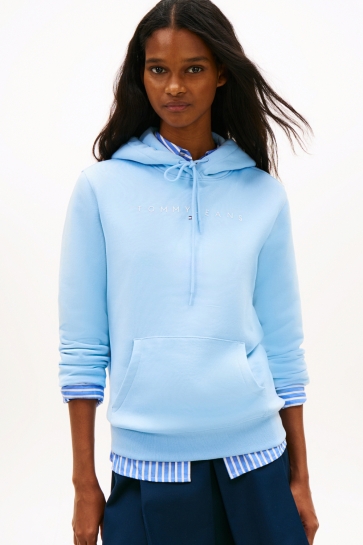Tommy Jeans Trui TJW RWG LINEAR HOODIE DW0DW17324 LIGHT POWDREY BLUE