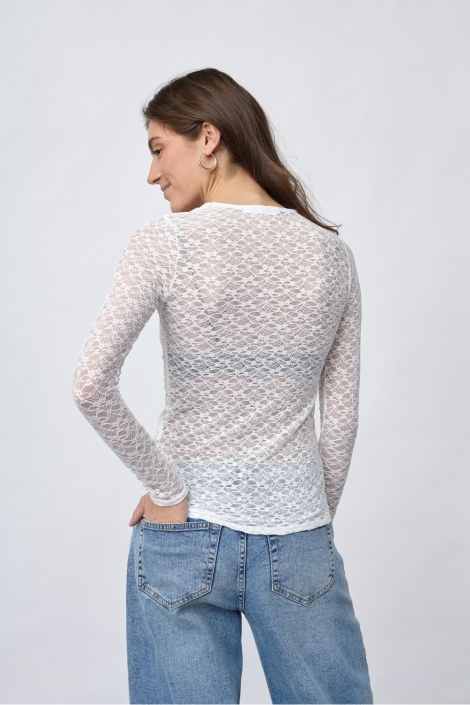 SisterS point witte dames top | Model achteraanzicht