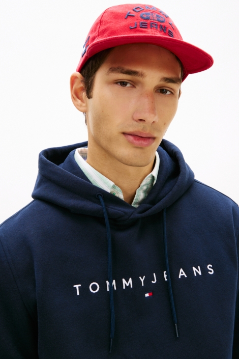 Tommy Jeans blauwe heren sweater | Close up