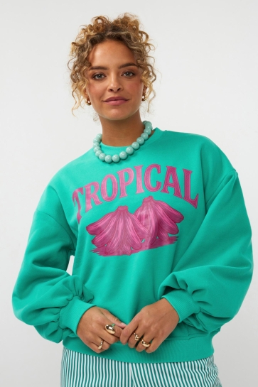 Ydence SWEATER TROPICAL SS2653 051 SEA GREEN