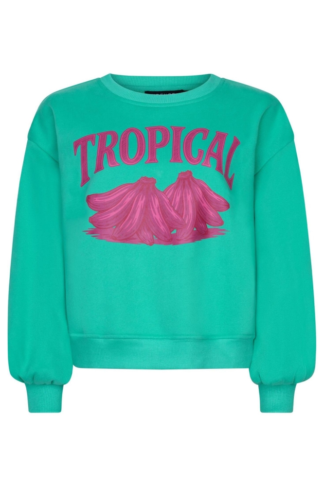 Ydence groene dames sweater | Vooraanzicht