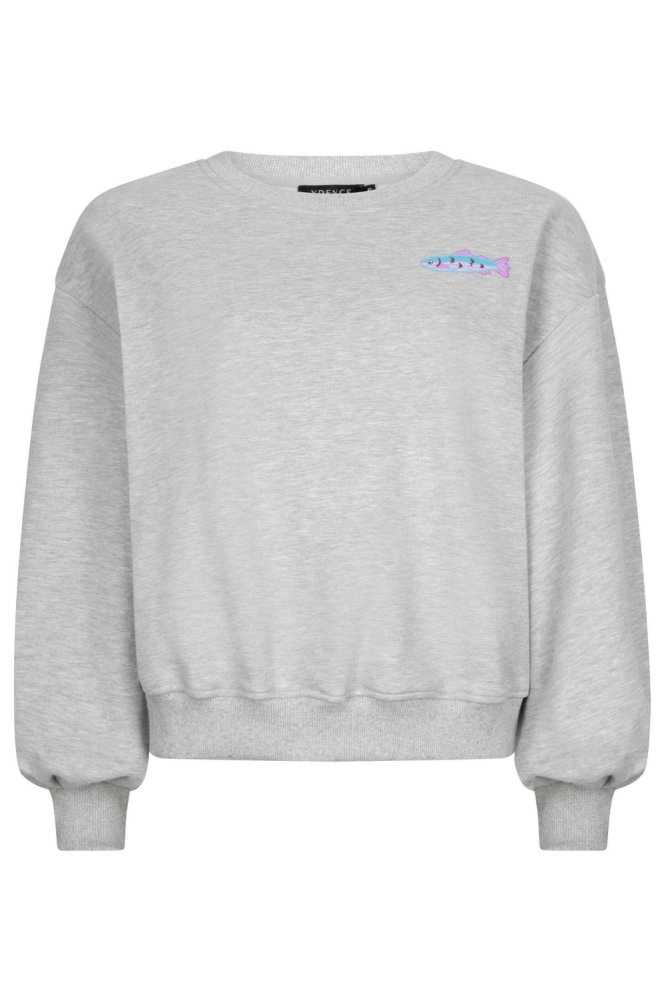 Ydence grijze dames sweater | Vooraanzicht