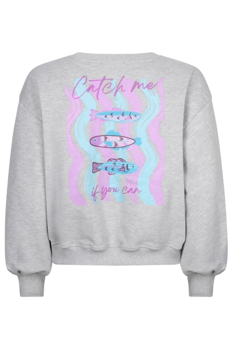 Ydence grijze dames sweater | Achteraanzicht