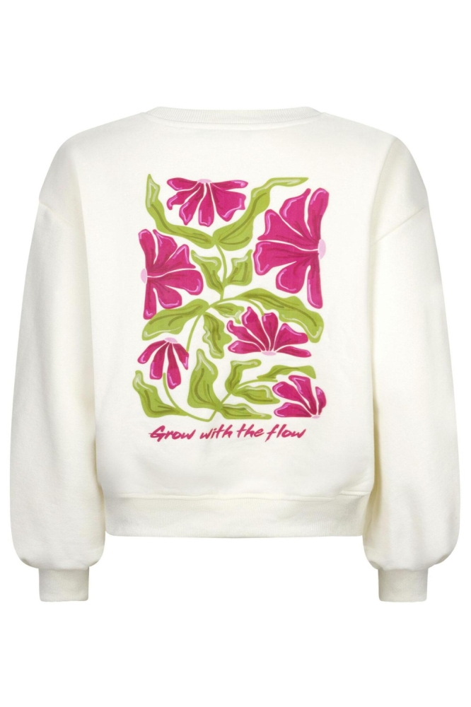 Ydence witte dames sweater | Achteraanzicht