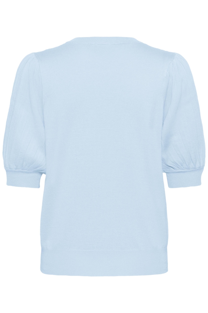 Kaffe blauwe dames trui | Achteraanzicht