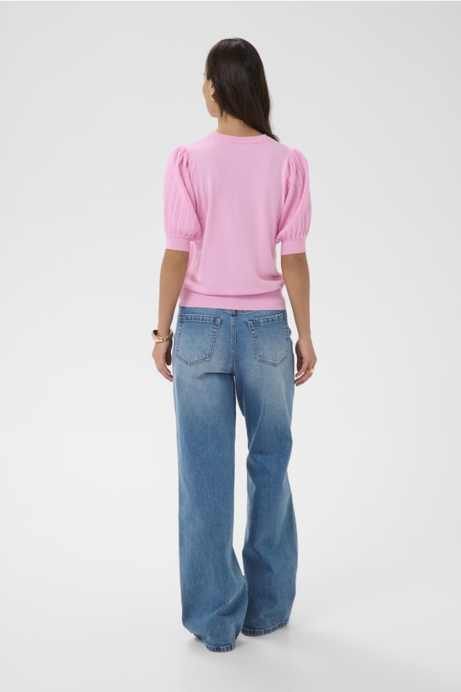 Kaffe roze dames t-shirt | Model achteraanzicht