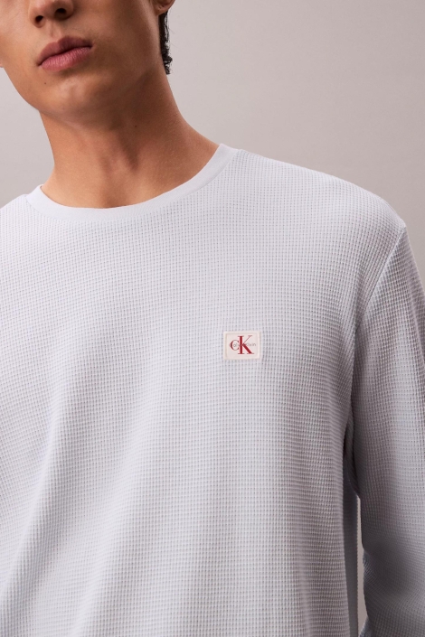 Calvin Klein blauwe heren t-shirt | Close up
