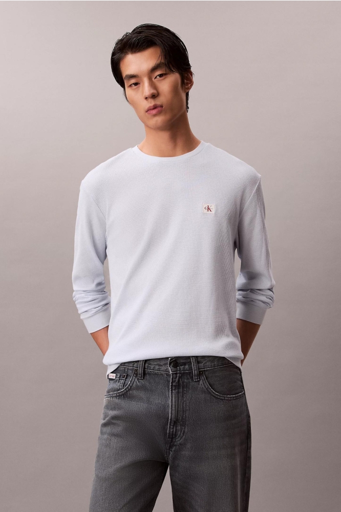 Calvin Klein blauwe heren t-shirt | Model vooraanzicht