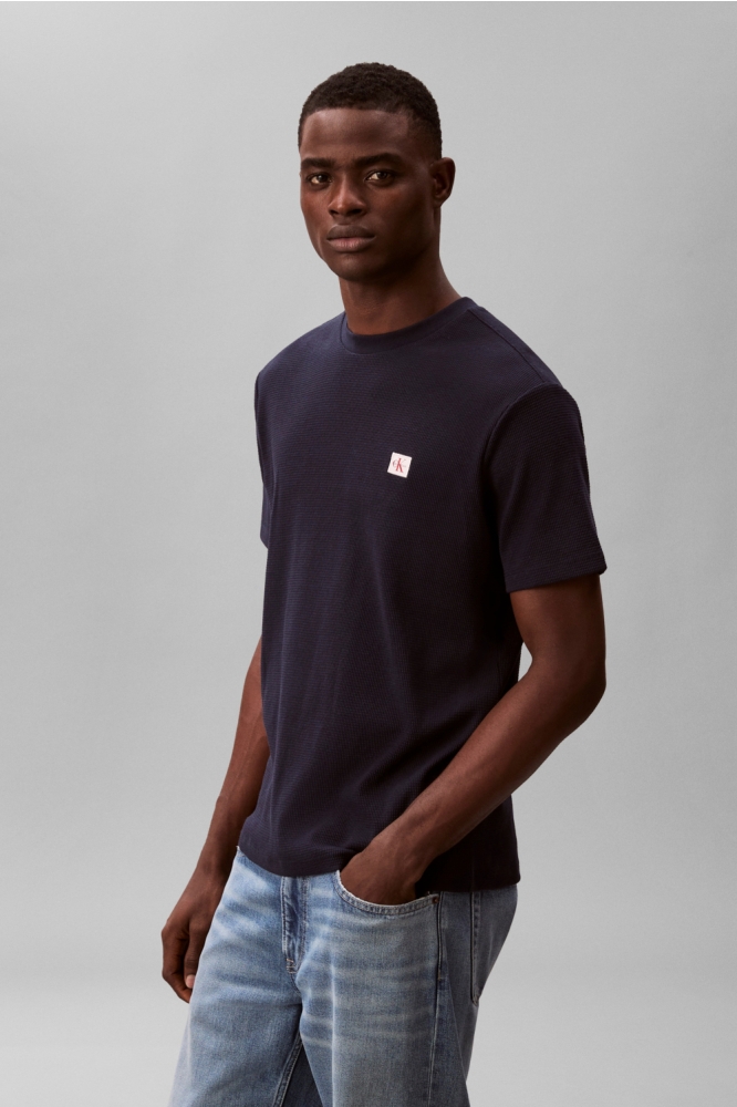 Calvin Klein blauwe heren t-shirt | Model zijaanzicht