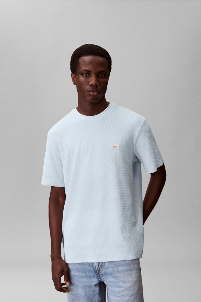 Calvin Klein blauwe heren t-shirt | Model vooraanzicht