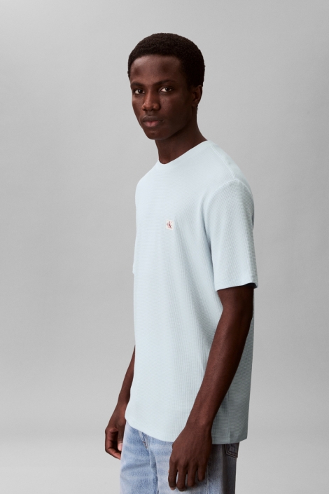 Calvin Klein blauwe heren t-shirt | Model zijaanzicht