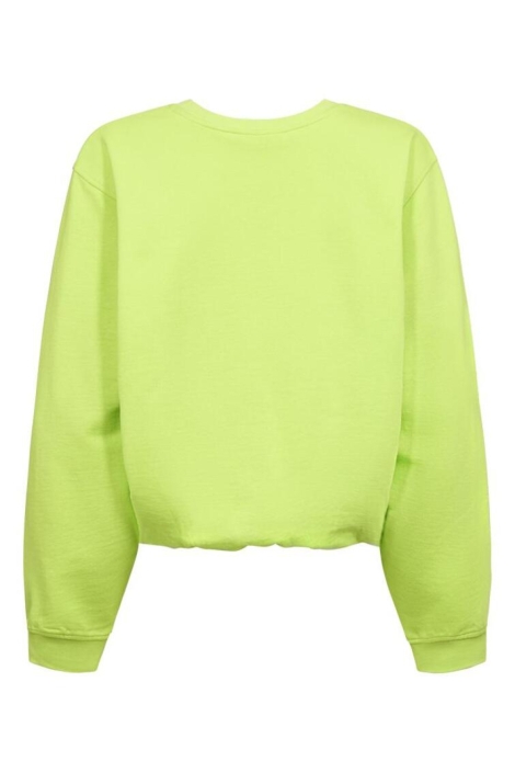Freequent groene dames sweater | Model achteraanzicht