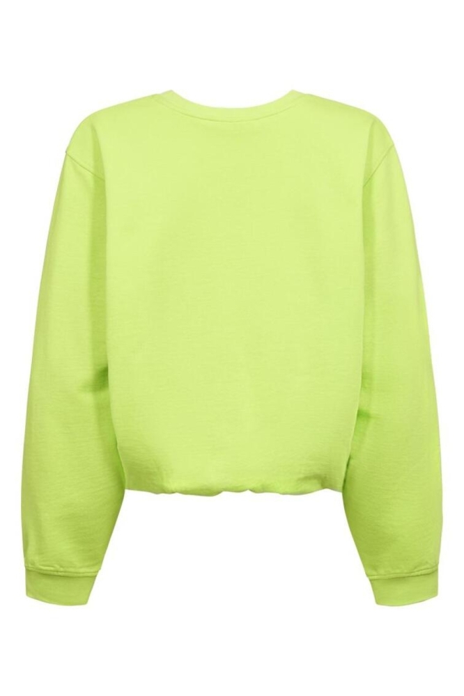 Freequent groene dames sweater | Model achteraanzicht