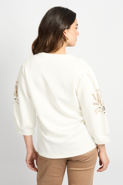 C&S The Label witte dames sweater | Model achteraanzicht