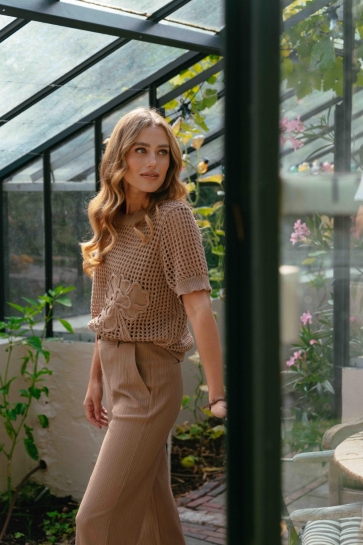 C&S The Label Trui AIVY KNIT PULLOVER 26ZJC03 507 LATTE