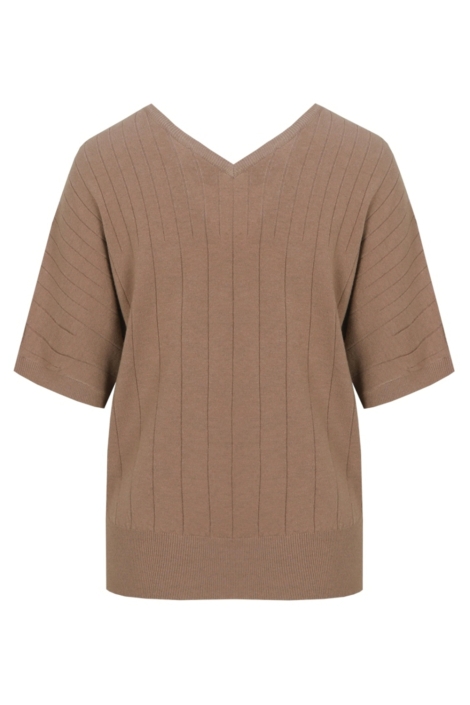 C&S The Label taupe dames trui | Achteraanzicht