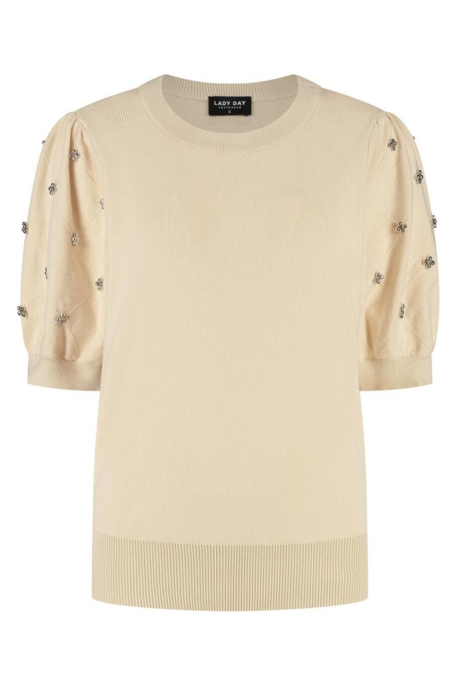 Lady Day ecru dames trui | Vooraanzicht