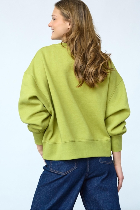 SisterS point groene dames sweater | Model achteraanzicht