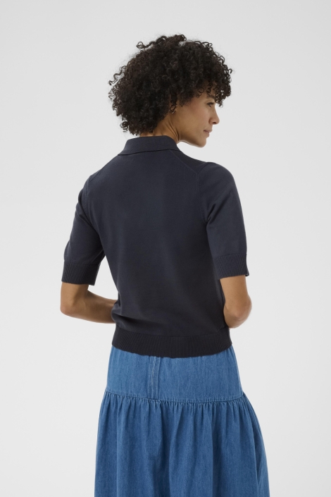 Part Two blauwe dames trui | Model achteraanzicht