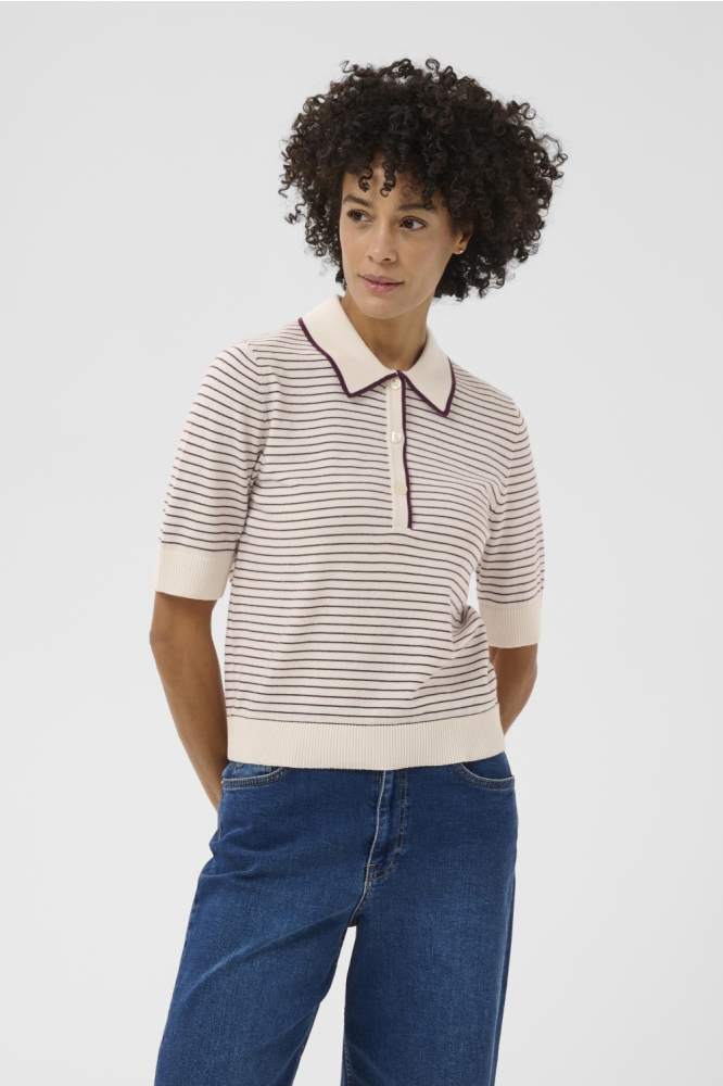 Part Two ecru dames trui | Model vooraanzicht