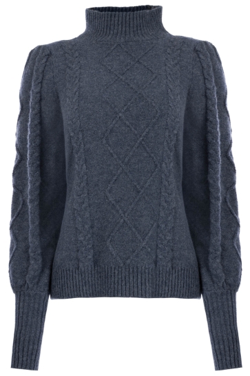 NED Trui LINDAS LS RML FINE KNIT MELANGE 26W U322 03 3010 bijou blue