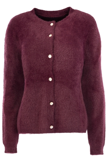 NED Vest DELTA LS RMJ FURRY KNIT 26W1 U172 12 821 Grape Wine