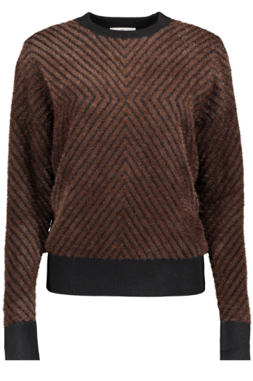 NED erith ls-rmj furry print knit Bruin