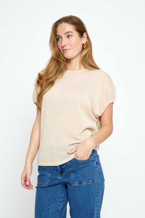 Minus beige dames trui | Model vooraanzicht