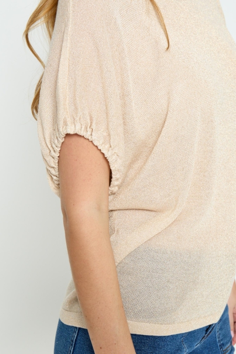 Minus beige dames trui | Close up