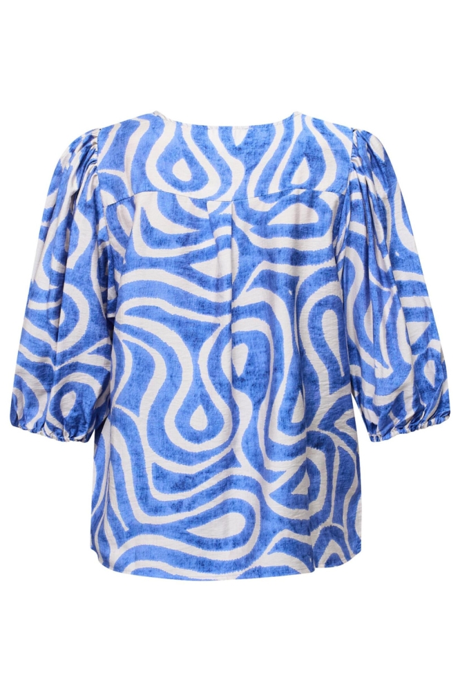 SisterS point blauwe dames blouse | Achteraanzicht