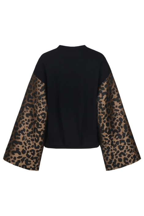 Fluresk zwarte dames sweater | Achteraanzicht