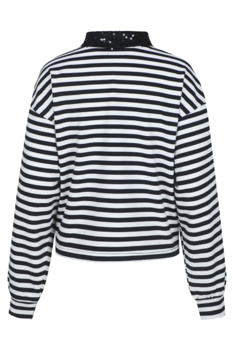 Fluresk zwarte dames sweater | Achteraanzicht