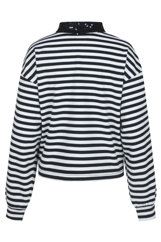 Fluresk zwarte dames sweater | Achteraanzicht