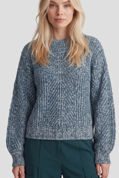 Fluresk groene dames trui | Model vooraanzicht