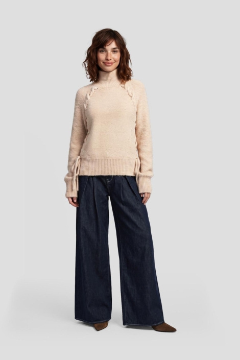 Fluresk beige dames trui | Model