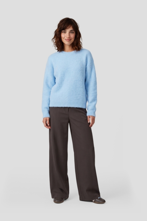 Fluresk blauwe dames trui | Model