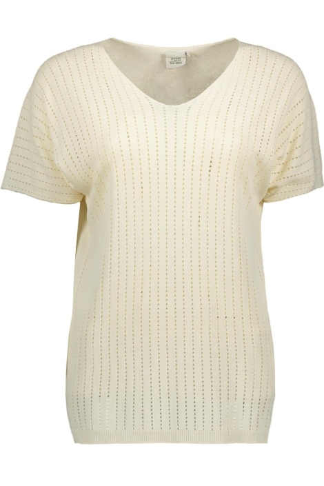 FOS Amsterdam beige dames t-shirt | Vooraanzicht
