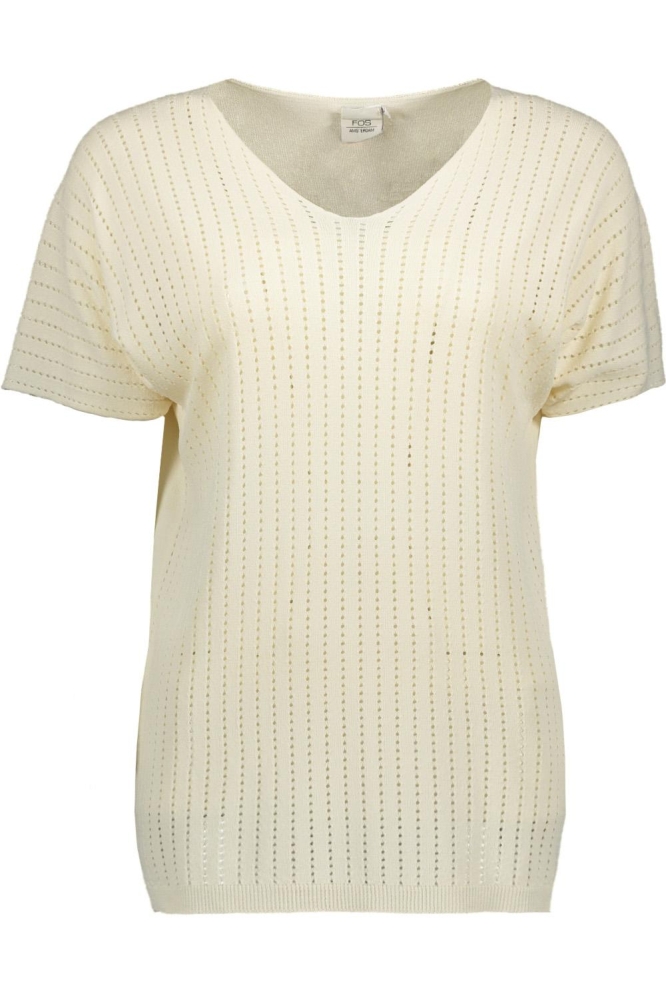 FOS Amsterdam beige dames t-shirt | Vooraanzicht
