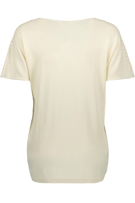FOS Amsterdam beige dames t-shirt | Achteraanzicht