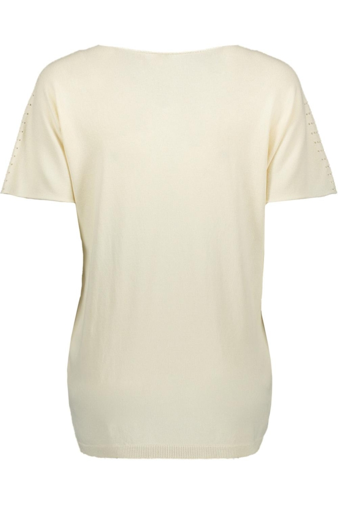 FOS Amsterdam beige dames t-shirt | Achteraanzicht